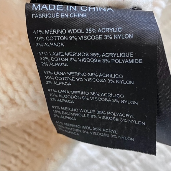 EUC Club Monaco wool mix multi texture turtleneck bulky sweater - Picture 10 of 10